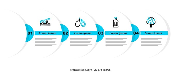 Indique la línea Orange tree, Orujo, Castanets y jamón español. Vector
