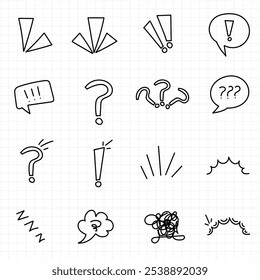set of line ornament doodles art collection vector