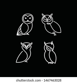 set line owl logo on black background