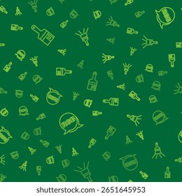 Set line Paint brush, RGB and  on seamless pattern. Vector