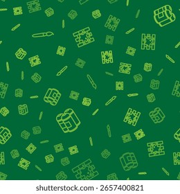 Set line Pincel de pintura, lata de pulverización y pintura de la casa en un patrón sin fisuras. Vector