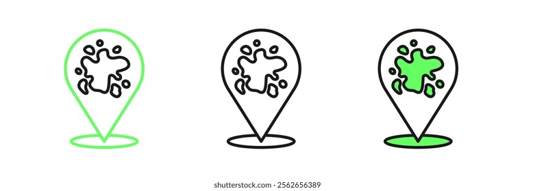 Set line Paint spray icon isolated on white background.  Vector