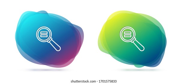 Set line Paper clip icon isolated on white background. Abstract banner with liquid shapes. Vector Illustration