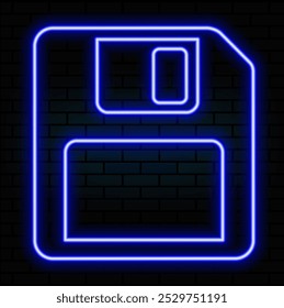 Set line Papyrus scroll, Floppy disk and Pen. Black square button. Vector. neon..4