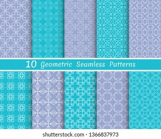 Set of line patterns. Colorful geometric backgrounds collection. Endless repeating linear texture for wallpaper, packaging, banners, invitations, business cards, fabric print