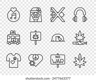 Estampado de la camiseta de la paz, marihuana, sin guerra, amor por la paz, disco de vinilo, y la junta, icono de spliff. Vector