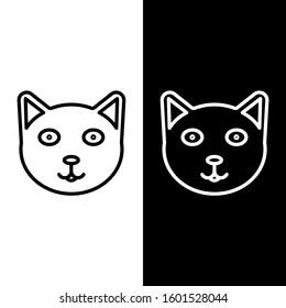 Set line Pet icon isolated on black and white background.  Vector Illustration