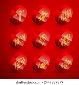 Set line Pickaxe, Blockchain technology Bitcoin, Server, Credit card with bitcoin, Sales funnel, Cryptocurrency wallet and cloud mining icon. Vector