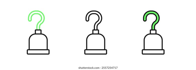 Set line Pirate hook icon isolated on white background. Happy Halloween party.  Vector
