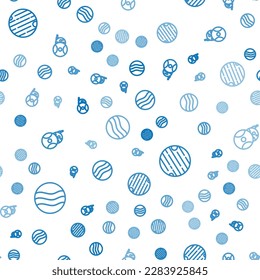 Set line Planet,  and Robot on seamless pattern. Vector