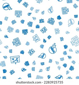 Set line Planning strategy concept, Web and graphic design and UI or UX on seamless pattern. Vector