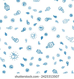 Set line Poison apple, Bottle with love potion and Psilocybin mushroom on seamless pattern. Vector