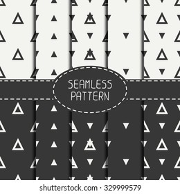Set of line polygon abstract hipster seamless pattern. Geometric figure. Wrapping paper. Scrapbook paper. Tiling. Vector illustration. Background. Graphic texture for design, wallpaper. 