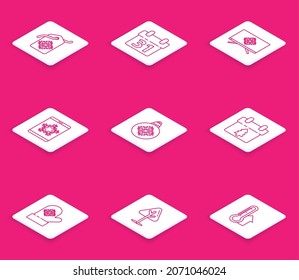 Set line Price tag with an inscription Sale, Calendar, Merry Christmas television, smartphone and snowflake, ball, mitten and tree icon. Vector