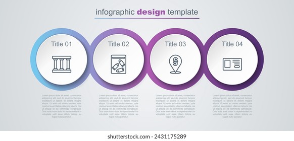 Ventana de la prisión, Bolsa de evidencia y bala, Ley de ubicación e identificación. Plantilla de infografía de negocios. Vector