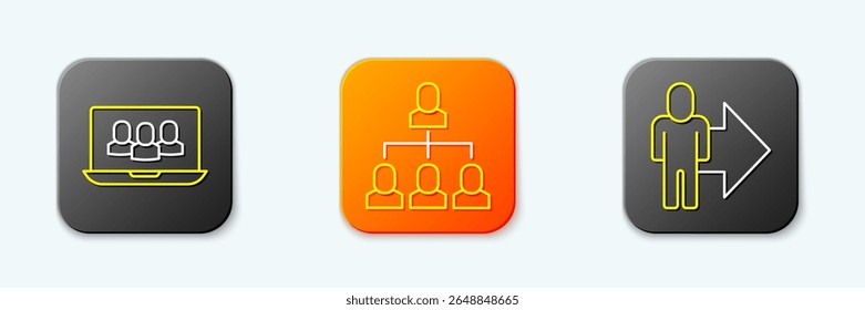 Definir linha Base da equipe do projeto, Hierarquia de funcionários e ícone Líder de executivos. Vetor