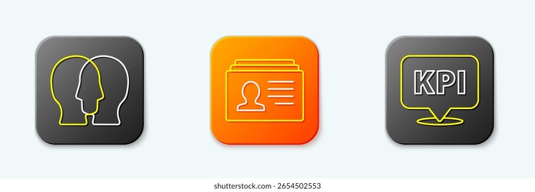 Establecer línea Base del equipo del proyecto, reanudar e icono de indicador de rendimiento clave. Vector