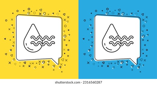 Set line Recycle clean aqua icon isolated on yellow and blue background. Drop of water with sign recycling.  Vector