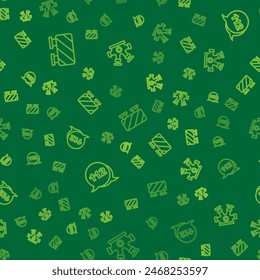 Set line Road barrier, Emergency call and Fire hydrant on seamless pattern. Vector