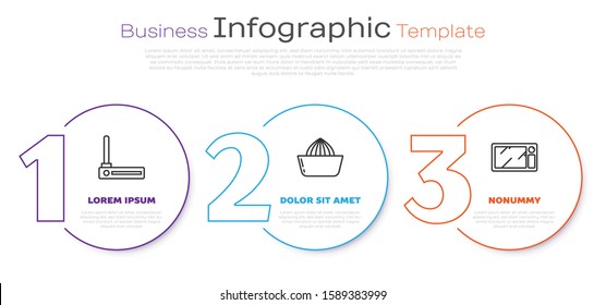 Set line Router and wi-fi signal , Citrus fruit juicer  and Microwave oven . Business infographic template. Vector