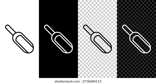 Set line Scoop flour icon isolated on black and white, transparent background.  Vector