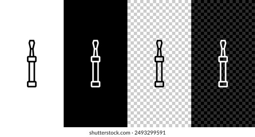 Set line Screwdriver icon isolated on black and white, transparent background. Service tool symbol. Vector