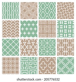 Set of line seamless patterns.Vector EPS 10