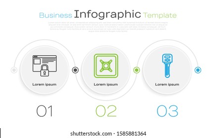 Set line Secure your site with HTTPS, SSL, Safe  and Key . Business infographic template. Vector