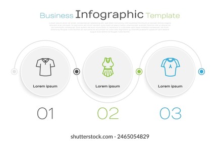 Set line Shirt, Undershirt and T-shirt. Business infographic template. Vector