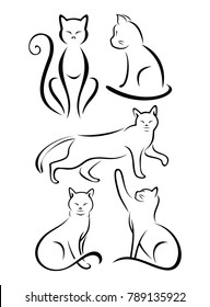 set line simple cat design