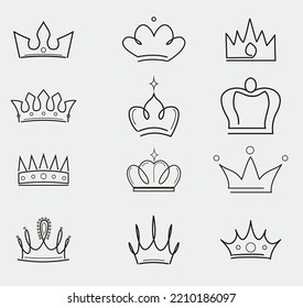 línea línea simple icono de corona ilustración vectorial EPS10