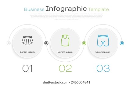 Set line Skirt, Undershirt and Cycling shorts. Business infographic template. Vector