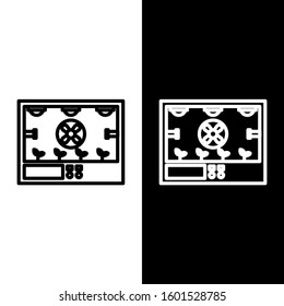 Set line Smart farming technology - farm automation system icon isolated on black and white background.  Vector Illustration