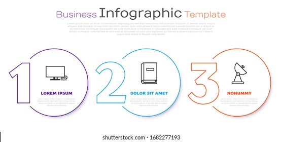 Set Line Smart Tv, User Manual And Radar. Business Infographic Template. Vector