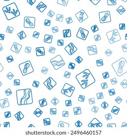 Set line Snake paw footprint, Dove and Human footprints shoes on seamless pattern. Vector