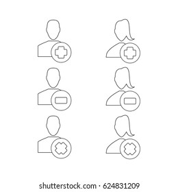 Set of line social network user profile icons vector illustration icon