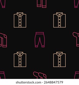 Definir Meias, Camisa e Calças linha em padrão sem costura. Vetor