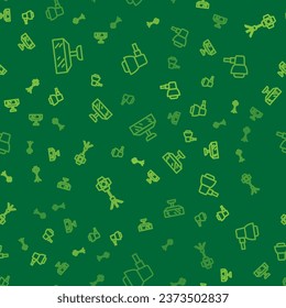 Set line Softbox light,  and  on seamless pattern. Vector
