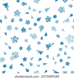 Fija las estrellas de Sparkle con truco mágico, personal mágico y piedra en un patrón impecable. Vector