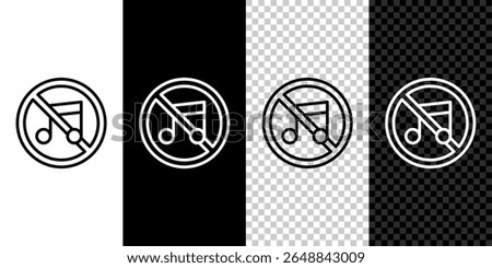 Set line Speaker mute icon isolated on black and white, transparent background. No sound icon. Volume Off symbol.  Vector