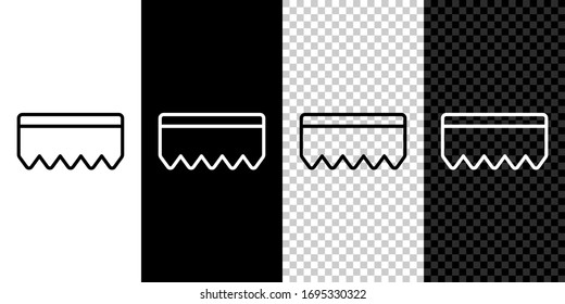 Setzen Sie die Linie Schwamm mit Luftbläschen Symbol einzeln auf schwarz-weißem Hintergrund. Wisp of Bast zum Abwasch. Reinigungslogo. Vektorillustration-Illustration