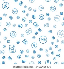 Set line Star constellation zodiac, Mars symbol and Earth element on seamless pattern. Vector
