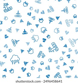 Set line Storm, Withered tree and Wind turbine on seamless pattern. Vector