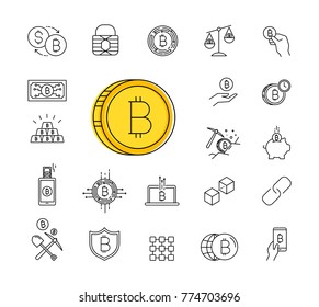 Diseño de Iconos de Bitcoin y Cryptocurrency