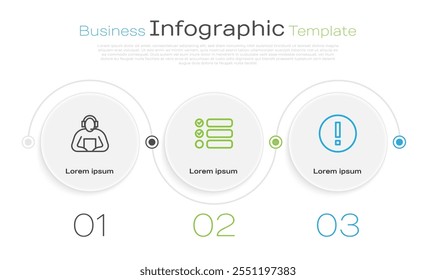 Set line Student, Task list and Information. Business infographic template. Vector