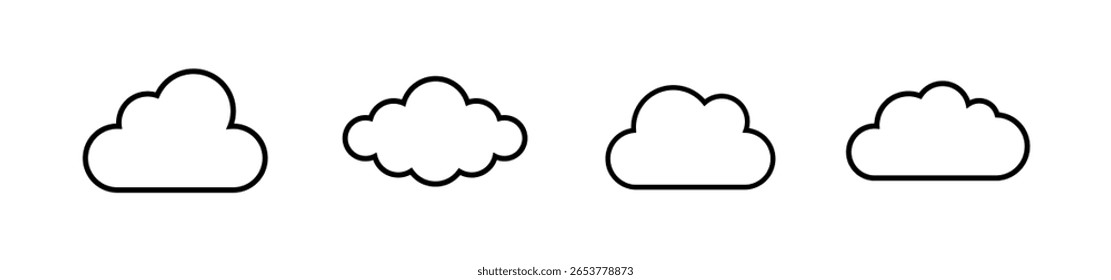 Satz von Linienstil-Wolken
