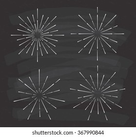 set of line sunburst or explosion