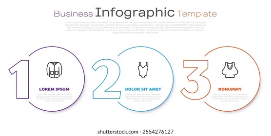 Set line Sweater, Swimsuit and Undershirt. Business infographic template. Vector