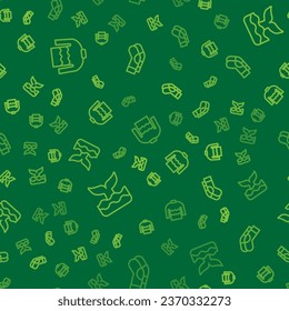 Set line Sweater, Whale tail and Socks on seamless pattern. Vector