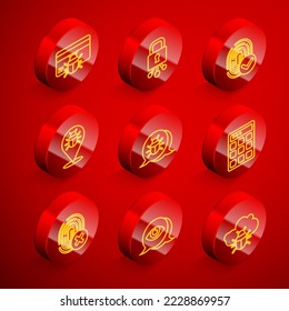 Set line System bug in credit card, Cyber security, Fingerprint, Password protection, Cancelled fingerprint and Eye scan icon. Vector
